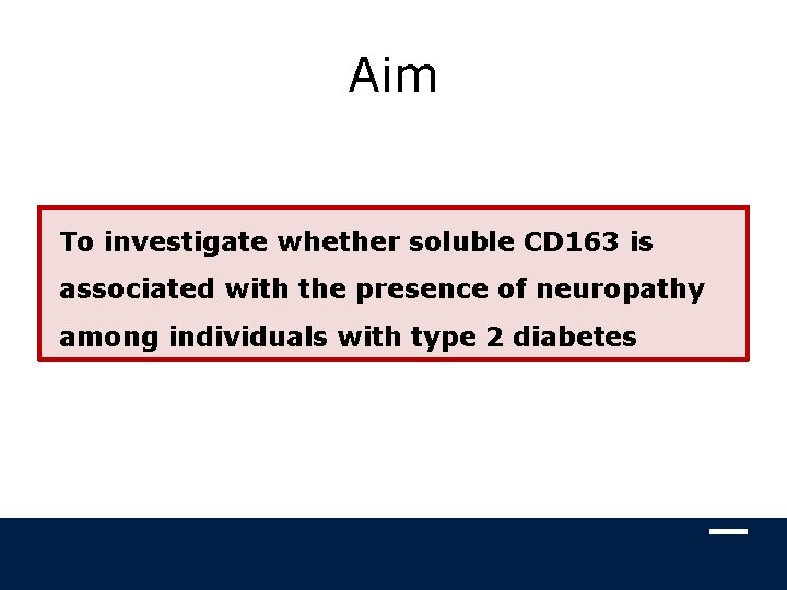 Aim To investigate whether soluble CD 163 is associated with the presence of neuropathy