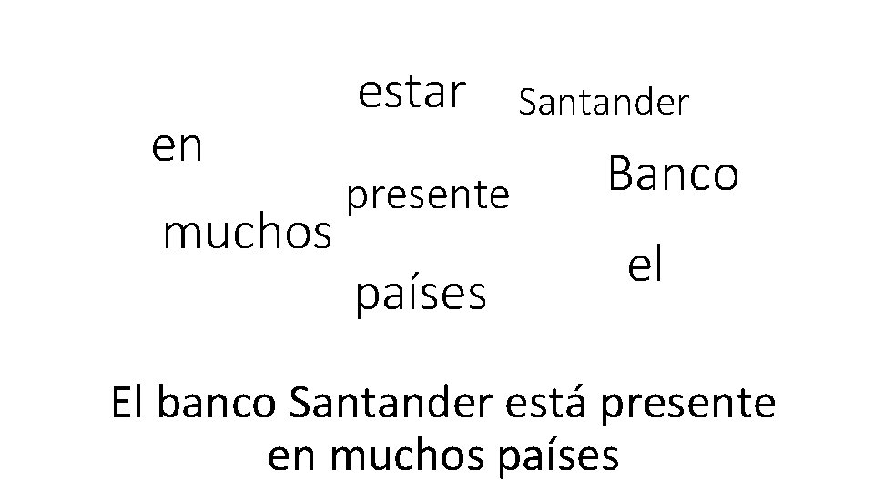 en muchos estar presente países Santander Banco el El banco Santander está presente en