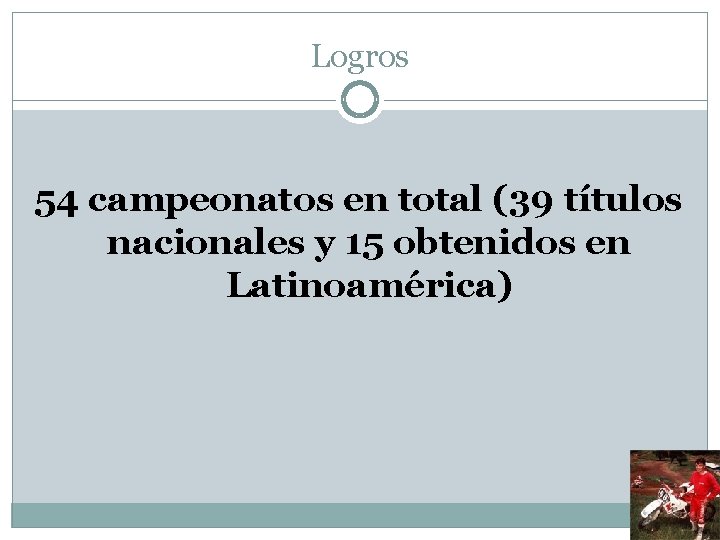 Logros 54 campeonatos en total (39 títulos nacionales y 15 obtenidos en Latinoamérica) 