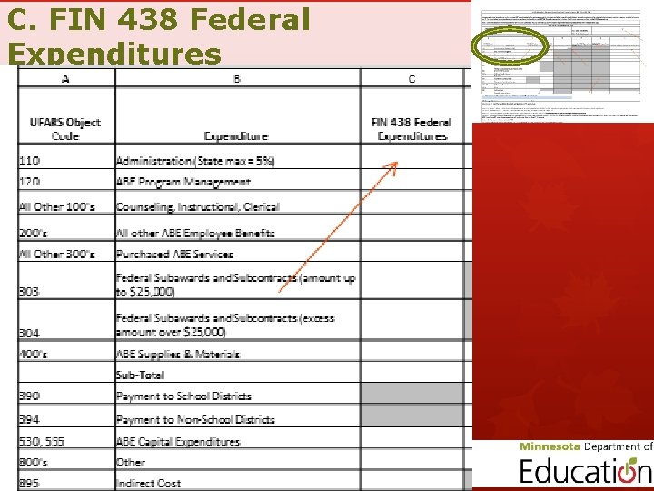 C. FIN 438 Federal Expenditures 