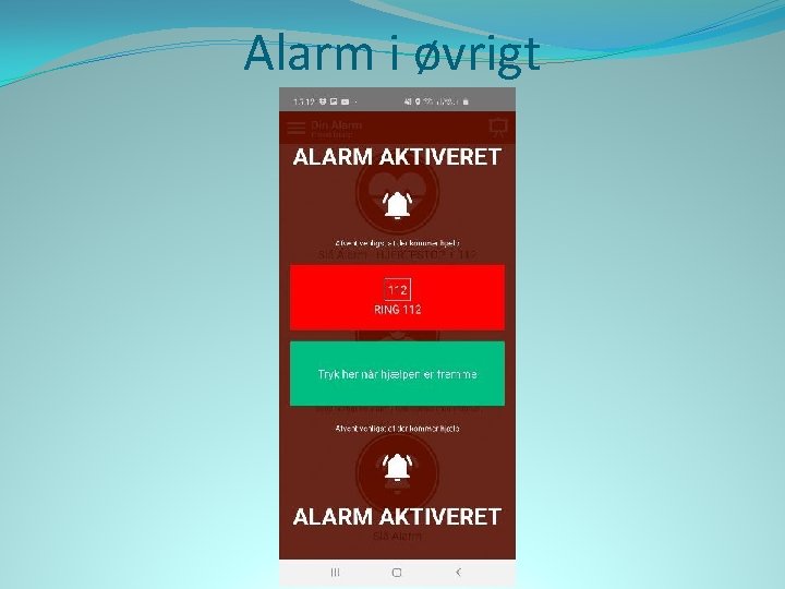 Alarm i øvrigt 