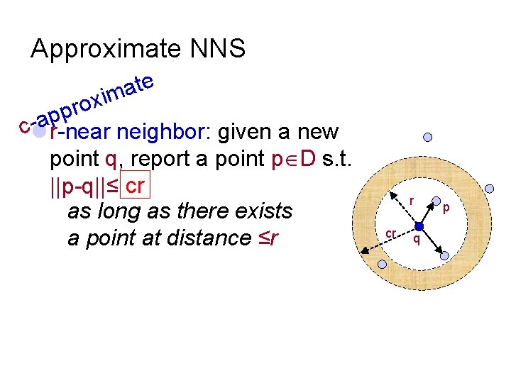 Approximate NNS e t a m i x o r p p a -