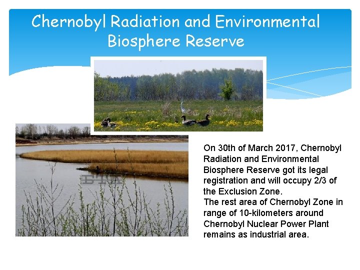Chernobyl Radiation and Environmental Biosphere Reserve On 30 th of March 2017, Chernobyl Radiation