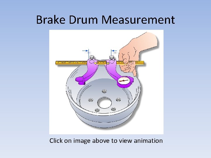 Brake Drum Measurement Click on image above to view animation 