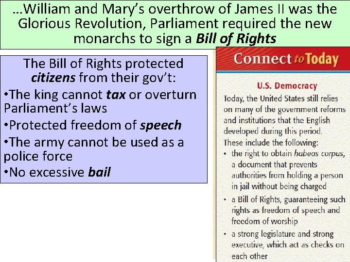 …William and Mary’s overthrow of James II was the Elizabeth Glorious. England Revolution, After