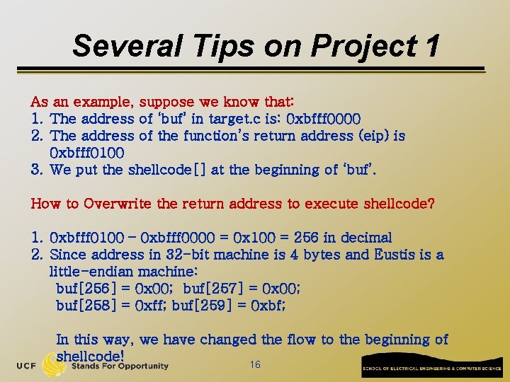 Several Tips on Project 1 As an example, suppose we know that: 1. The