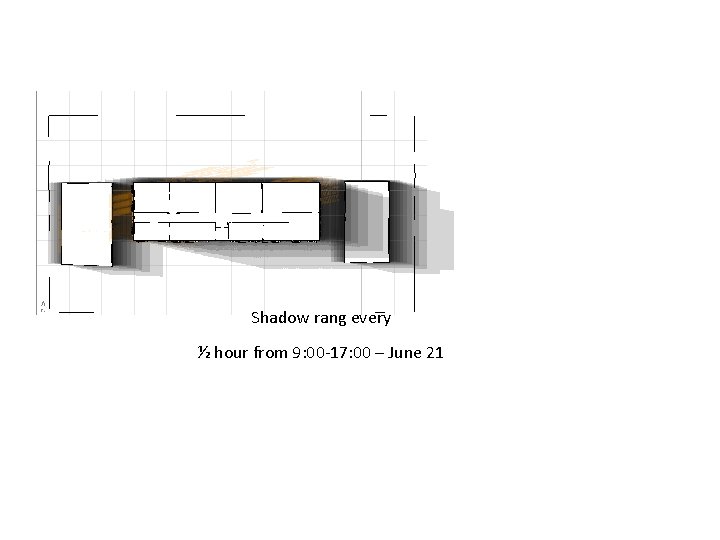 Shadow rang every ½ hour from 9: 00 -17: 00 – June 21 