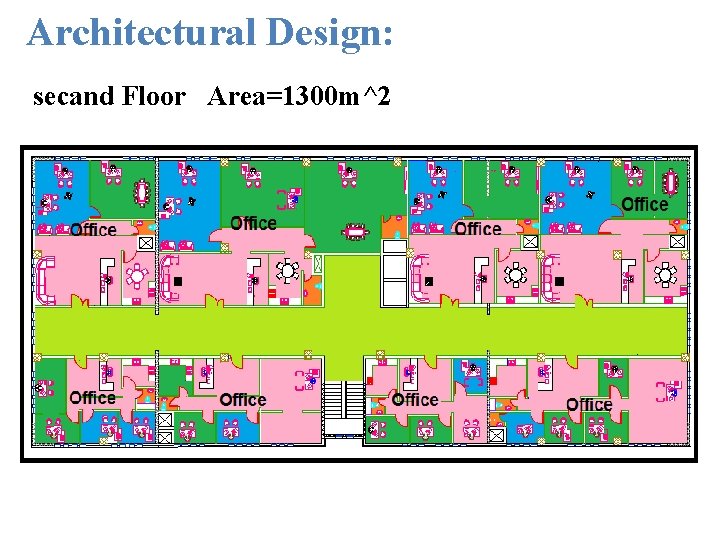 Architectural Design: secand Floor Area=1300 m^2 