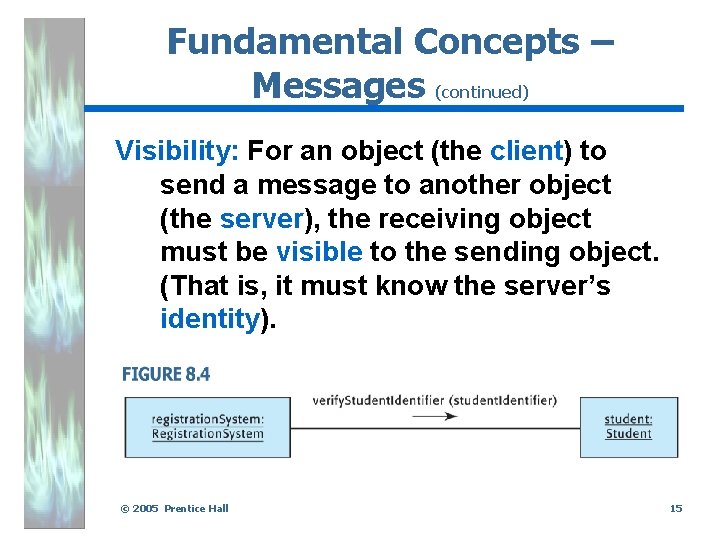 Fundamental Concepts – Messages (continued) Visibility: For an object (the client) to send a