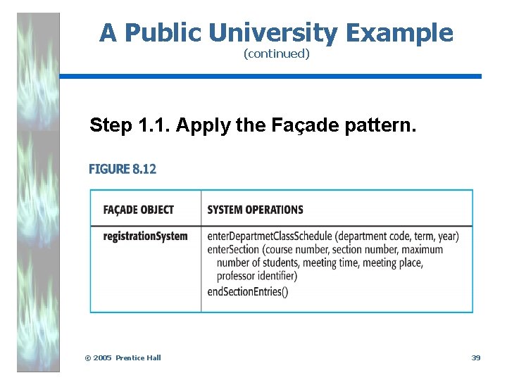 A Public University Example (continued) Step 1. 1. Apply the Façade pattern. © 2005