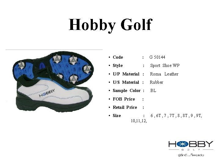 Hobby Golf • Code : G 50144 • Style : Sport Shoe WP •