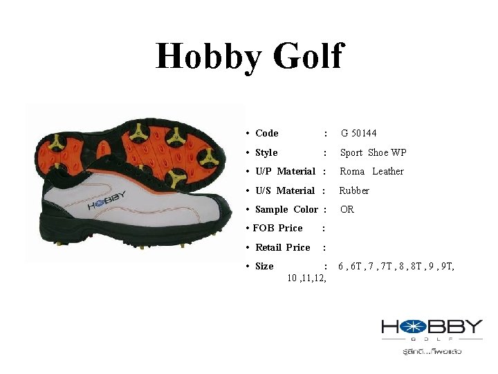 Hobby Golf • Code : G 50144 • Style : Sport Shoe WP •