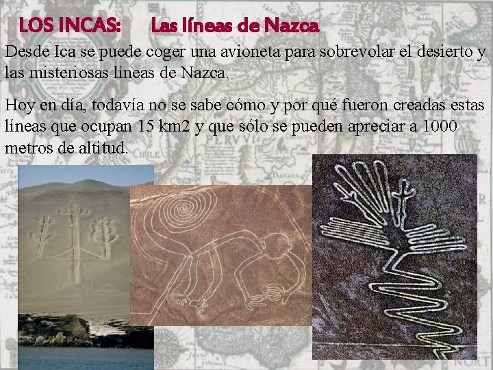 LOS INCAS: Las líneas de Nazca Desde Ica se puede coger una avioneta para
