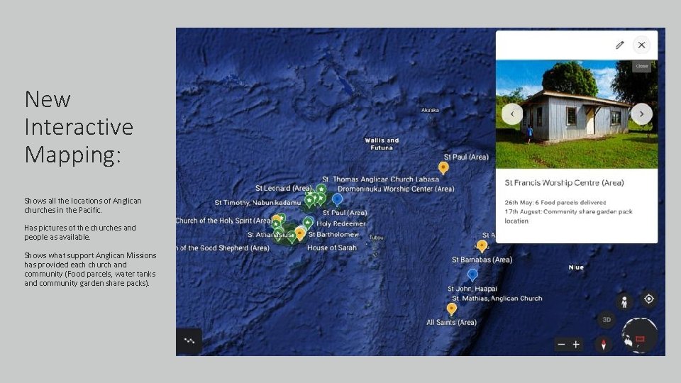 New Interactive Mapping: Shows all the locations of Anglican churches in the Pacific. Has