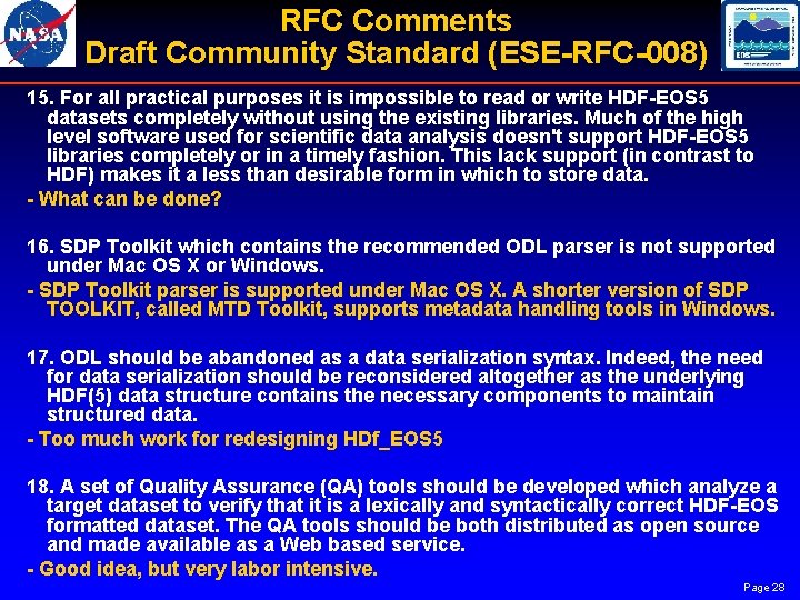 RFC Comments Draft Community Standard (ESE-RFC-008) 15. For all practical purposes it is impossible