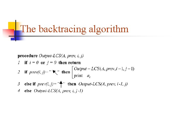 The backtracing algorithm 
