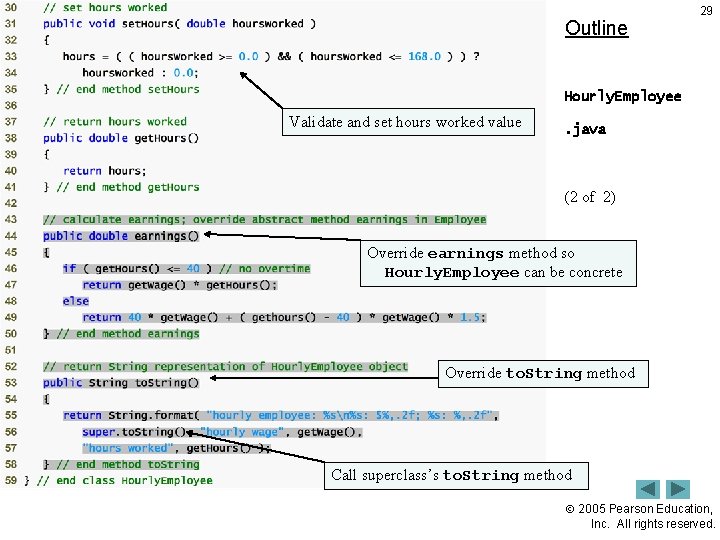 Outline 29 Hourly. Employee Validate and set hours worked value . java (2 of