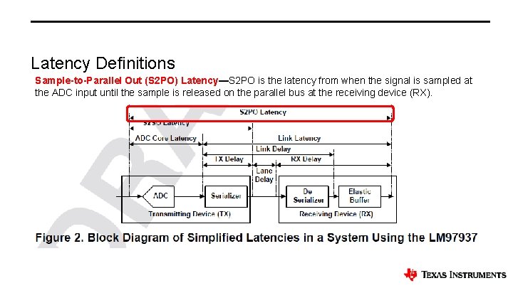 Latency Definitions Sample-to-Parallel Out (S 2 PO) Latency—S 2 PO is the latency from