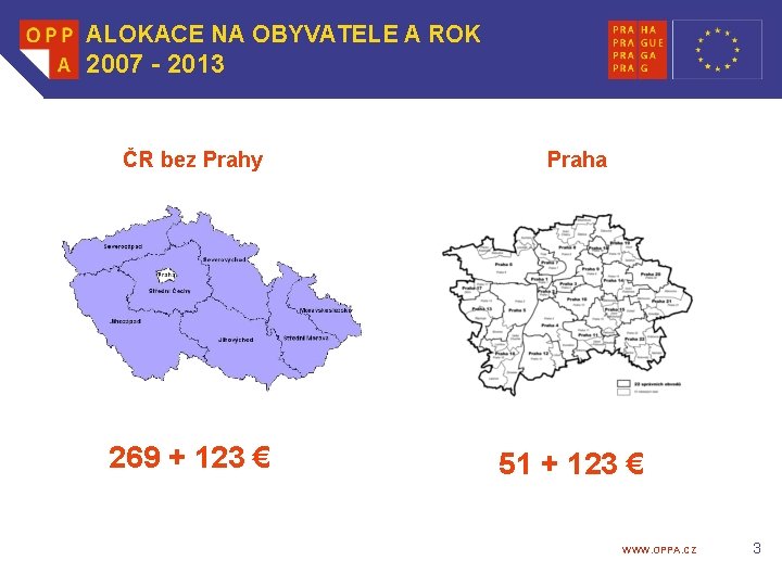 ALOKACE NA OBYVATELE A ROK 2007 - 2013 ČR bez Prahy 269 + 123