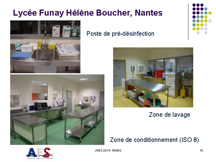 Lycée Funay Hélène Boucher, Nantes Poste de pré-désinfection Zone de lavage Zone de conditionnement