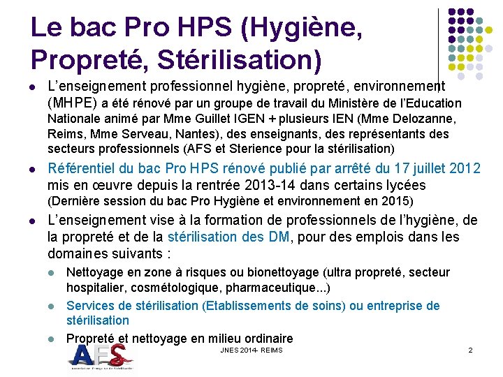Le bac Pro HPS (Hygiène, Propreté, Stérilisation) l L’enseignement professionnel hygiène, propreté, environnement (MHPE)
