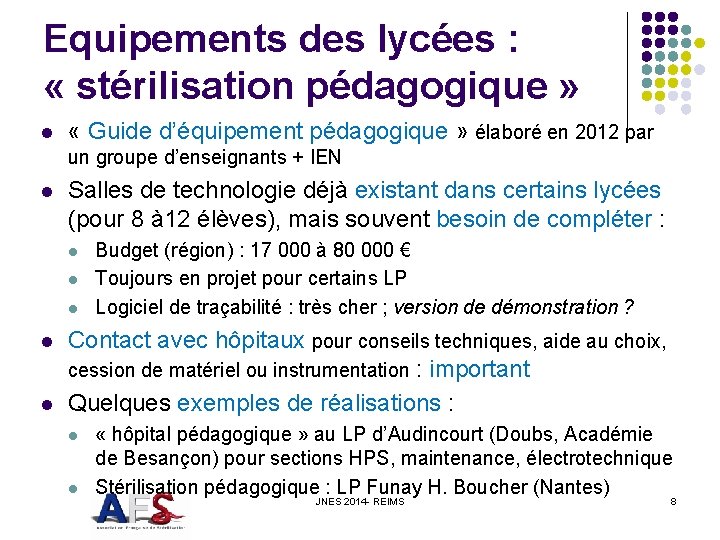 Equipements des lycées : « stérilisation pédagogique » l « Guide d’équipement pédagogique »
