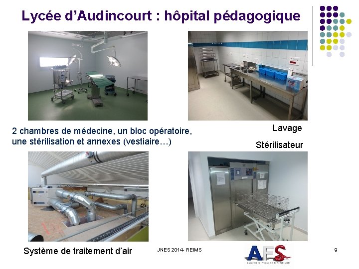 Lycée d’Audincourt : hôpital pédagogique 2 chambres de médecine, un bloc opératoire, une stérilisation