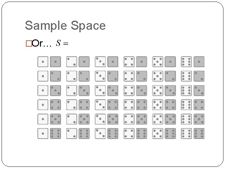Sample Space �Or… 