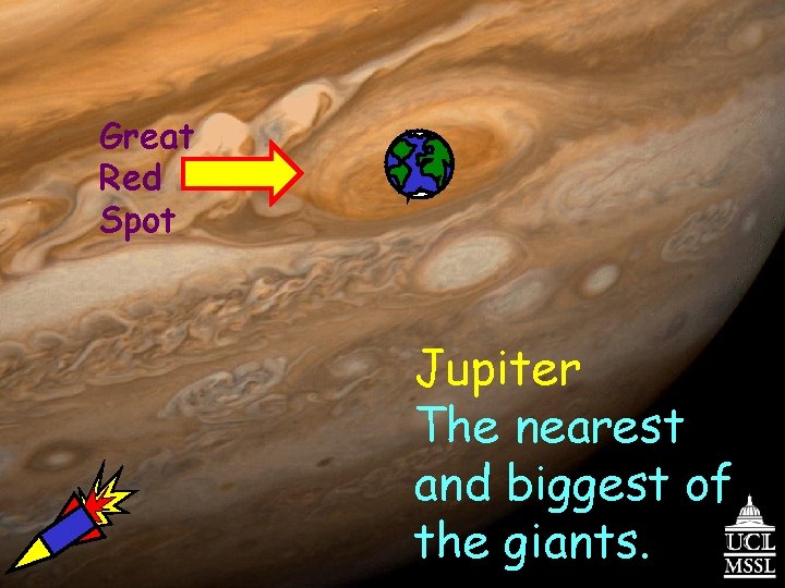 Great Red Spot Jupiter The nearest and biggest of the giants. 