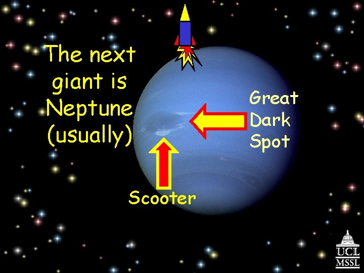 The next giant is Neptune (usually) Scooter Great Dark Spot 