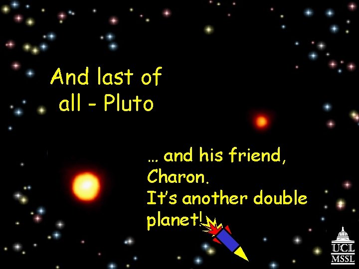 And last of all - Pluto … and his friend, Charon. It’s another double