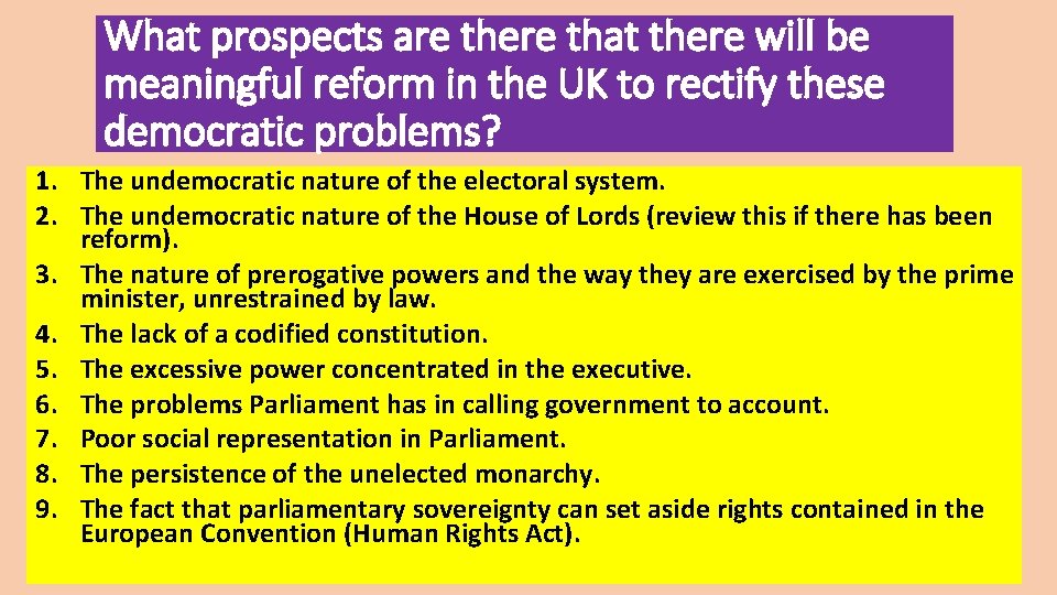 What prospects are there that there will be meaningful reform in the UK to