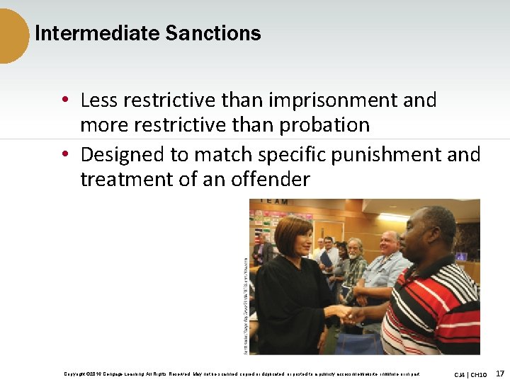 Intermediate Sanctions • Less restrictive than imprisonment and more restrictive than probation • Designed