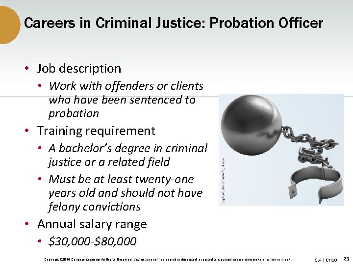 Careers in Criminal Justice: Probation Officer • Job description • Work with offenders or