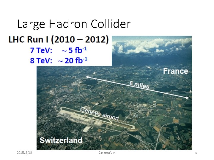 Large Hadron Collider 2015/2/18 Colloquium 6 