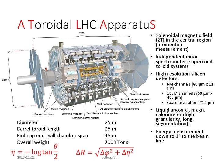 A Toroidal LHC Apparatu. S • Solenoidal magnetic field (2 T) in the central