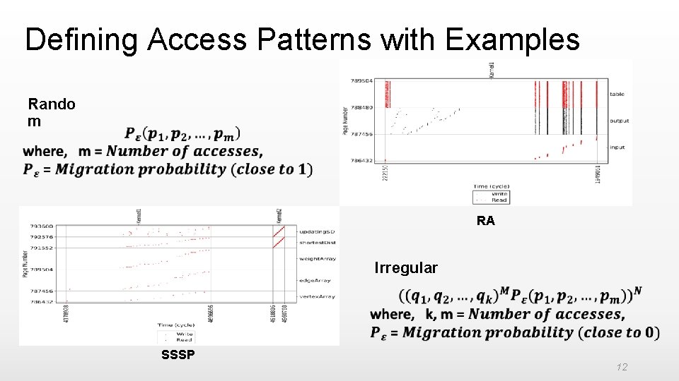 Defining Access Patterns with Examples Rando m RA Irregular SSSP 12 