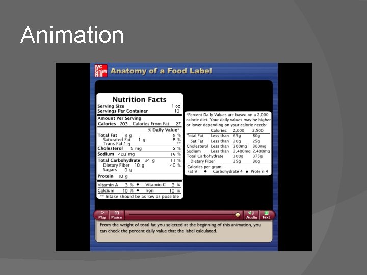 Animation Please note that due to differing operating systems, some animations will not appear