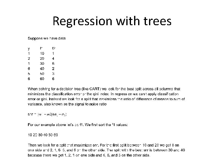 Regression with trees 