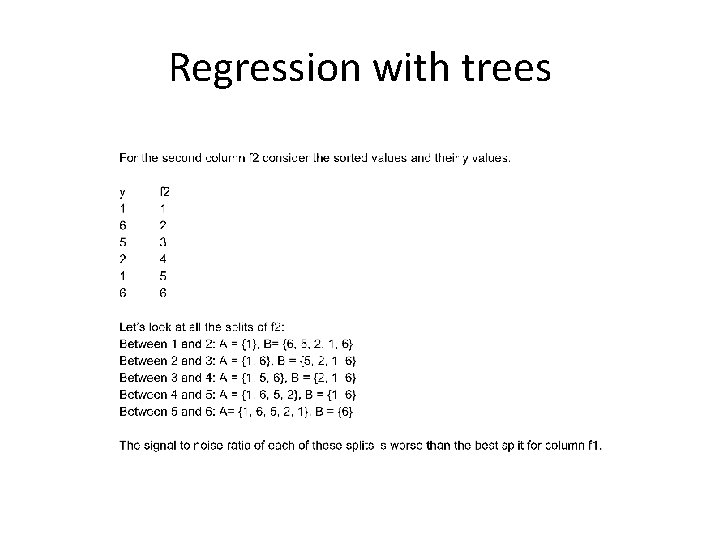 Regression with trees 