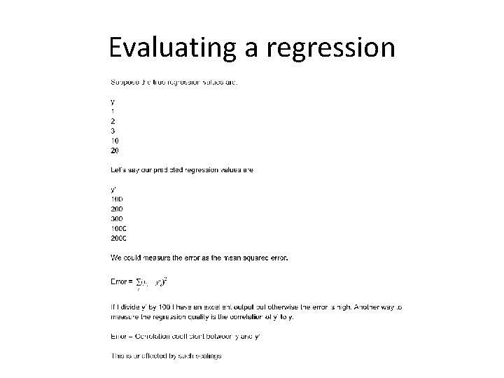 Evaluating a regression 