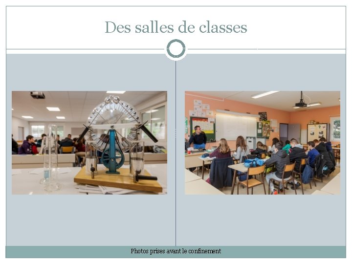 Des salles de classes Photos prises avant le confinement 