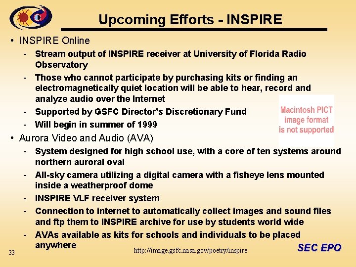 Upcoming Efforts - INSPIRE • INSPIRE Online - Stream output of INSPIRE receiver at
