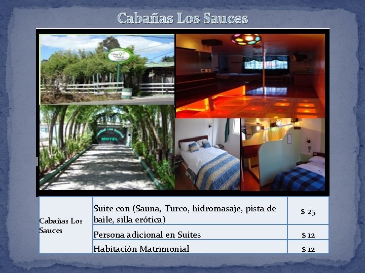 Cabañas Los Sauces Suite con (Sauna, Turco, hidromasaje, pista de baile, silla erótica) $