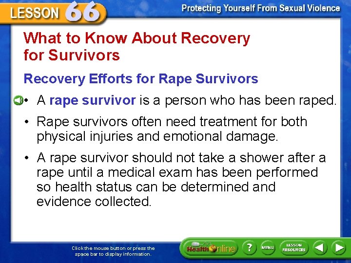 What to Know About Recovery for Survivors Recovery Efforts for Rape Survivors • A