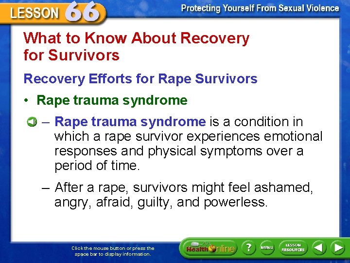 What to Know About Recovery for Survivors Recovery Efforts for Rape Survivors • Rape