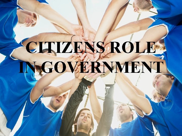 CITIZENS ROLE IN GOVERNMENT 