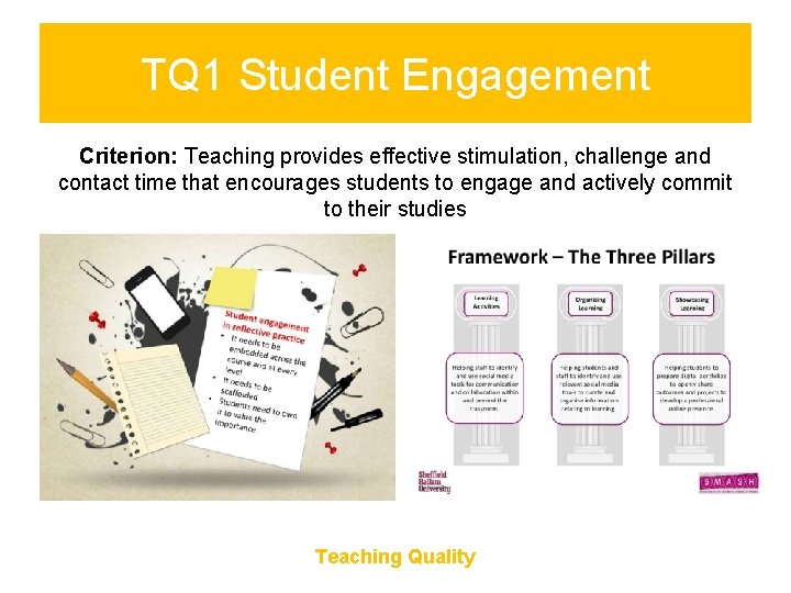 TQ 1 Student Engagement Criterion: Teaching provides effective stimulation, challenge and contact time that