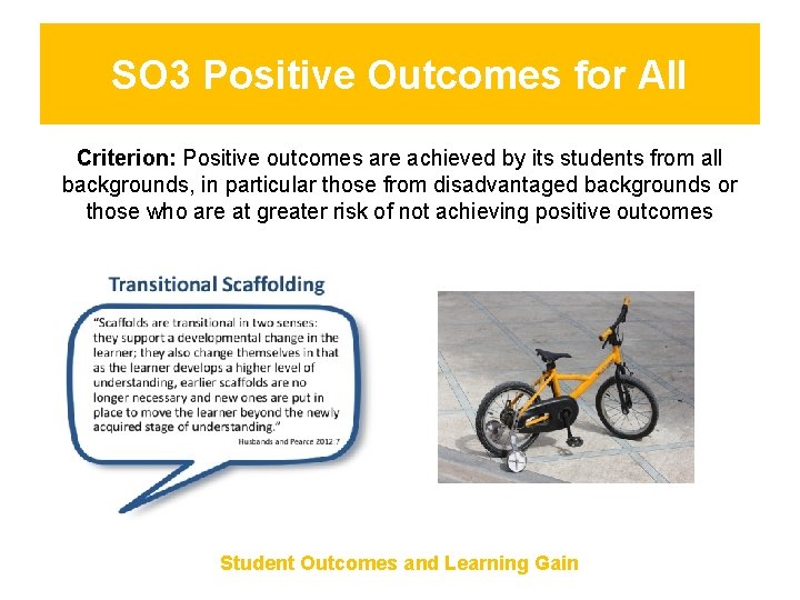 SO 3 Positive Outcomes for All Criterion: Positive outcomes are achieved by its students