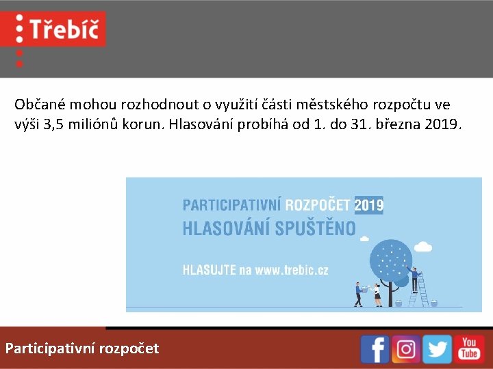 Občané mohou rozhodnout o využití části městského rozpočtu ve výši 3, 5 miliónů korun.